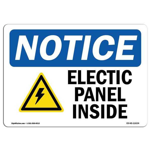 Amistad Notice Electric Panel Inside OSHA Plastic Sign AM2678553 - main